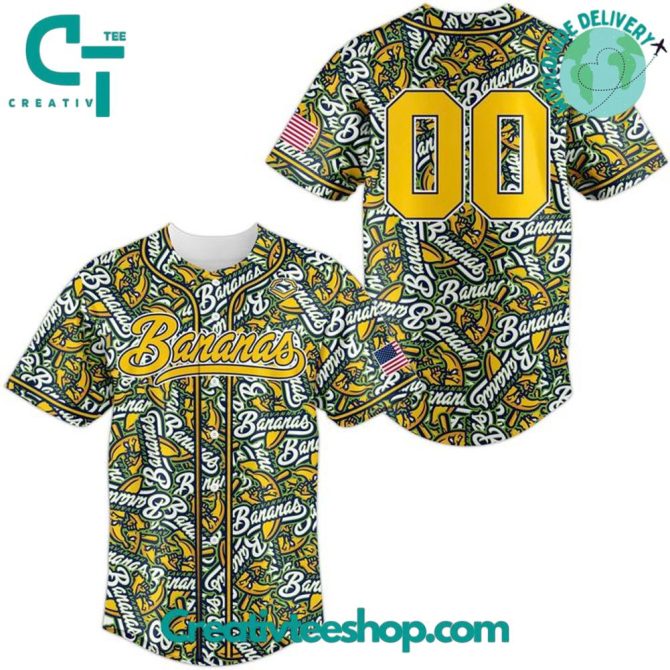 Vibrant Bananas Baseball Jersey - Bold Graphic Design, Free Delivery!