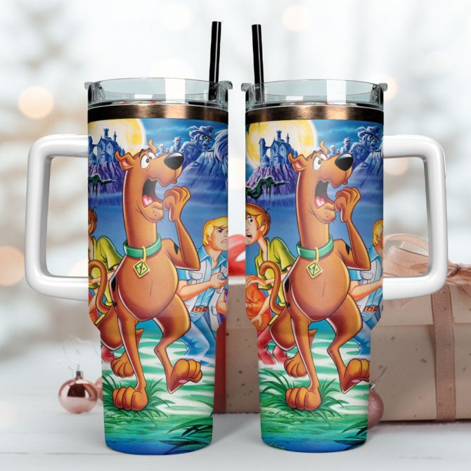Fun Scooby-Doo Tumbler With Straw & Handle – Keep Drinks Hot/Cold, 20Oz - Image 2