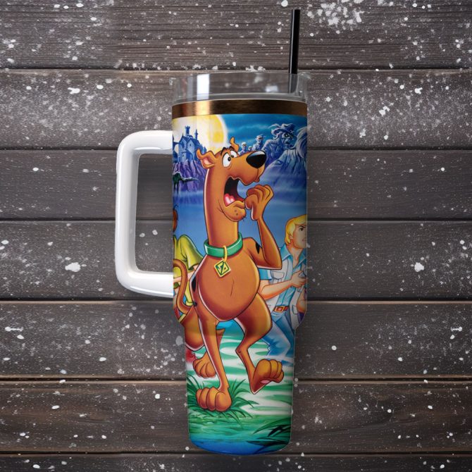 Fun Scooby-Doo Tumbler With Straw & Handle – Keep Drinks Hot/Cold, 20Oz - Image 4