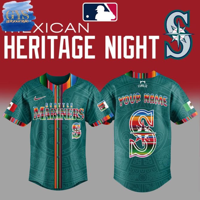 Seattle Mariners Custom Jersey - Mexican Heritage Night Edition - Personalize With Your Name!