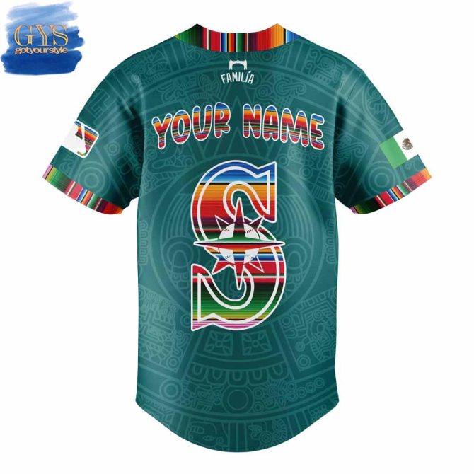 Seattle Mariners Custom Jersey - Mexican Heritage Night Edition - Personalize With Your Name! - Image 3