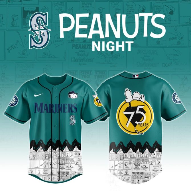 Limited Edition Peanuts Night Mariners Jersey - Celebrate 75 Years With Snoopy!