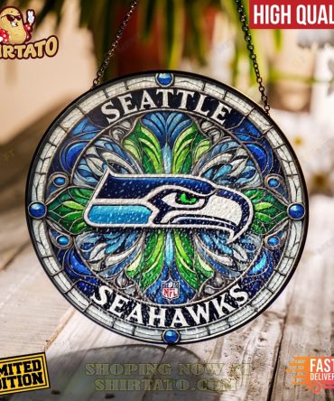 Limited Edition Seattle Seahawks Stained Glass Hanging - High Quality & Fast Delivery