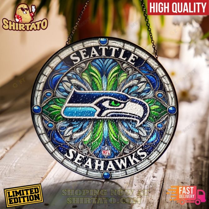 Limited Edition Seattle Seahawks Stained Glass Hanging - High Quality & Fast Delivery