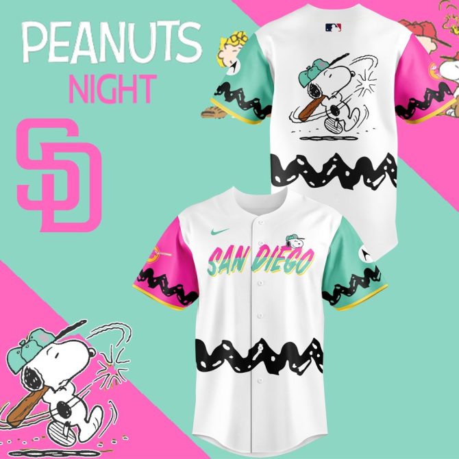 Exclusive Peanuts Night Baseball Jersey – San Diego Limited Edition, Perfect For Fans!