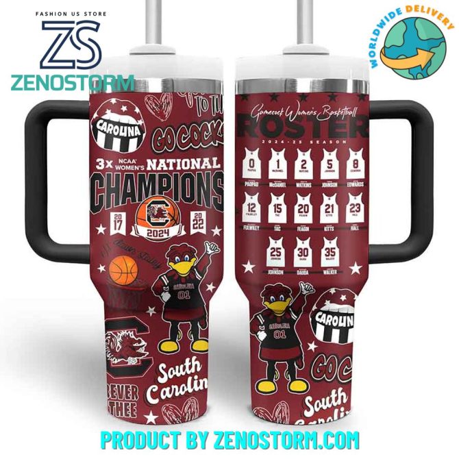 Celebrate South Carolina Gamecocks 3X Champions With Custom Tumbler - Perfect Gift For Fans! - Image 3