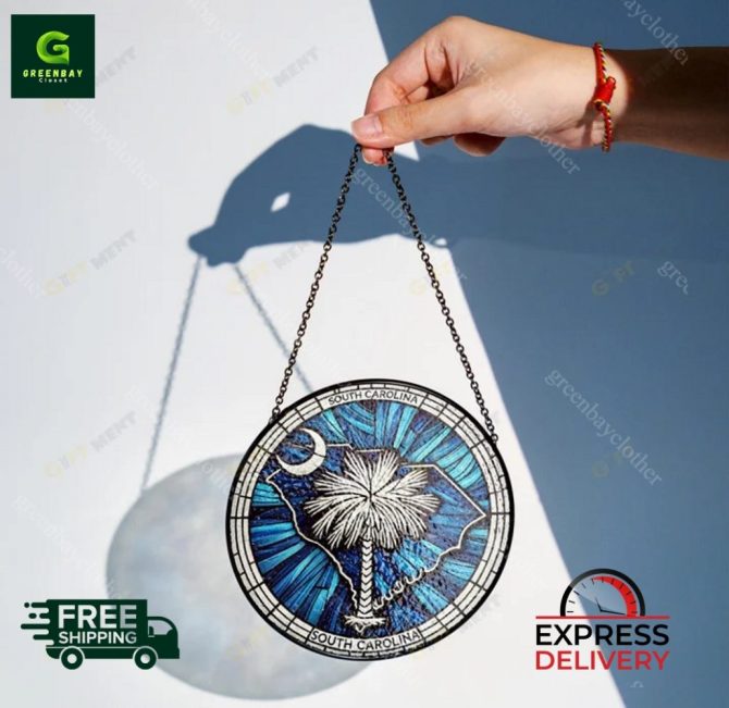 Stunning South Carolina Stained Glass Suncatcher -  Express Delivery! - Image 2