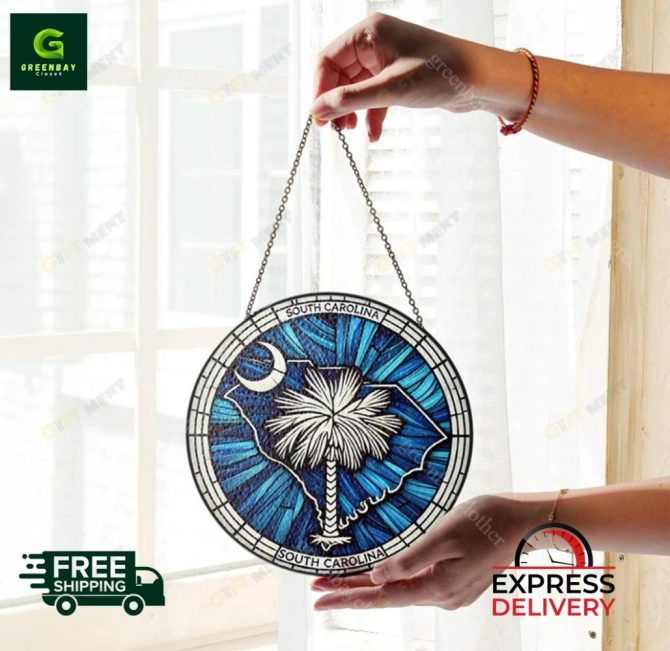 Stunning South Carolina Stained Glass Suncatcher -  Express Delivery! - Image 3