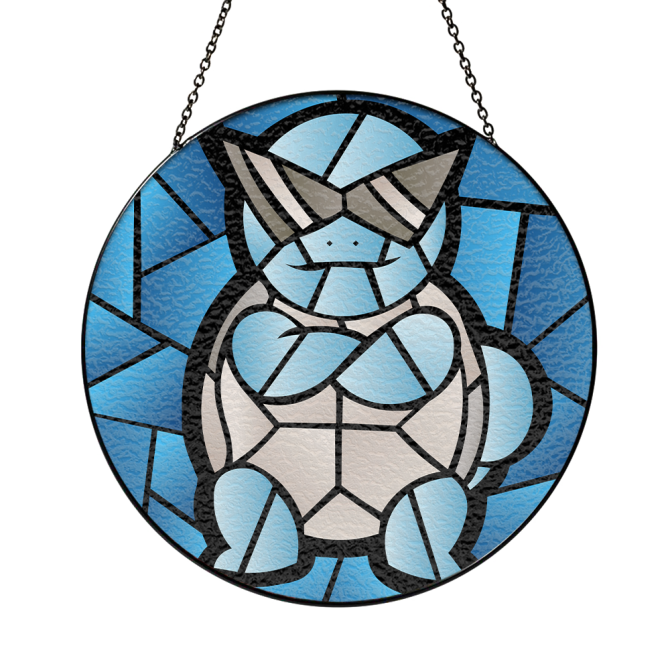 Stained Glass Style Blue Turtle Sun Catcher - 9 Hanging Art Decor For Home & Garden - Image 3