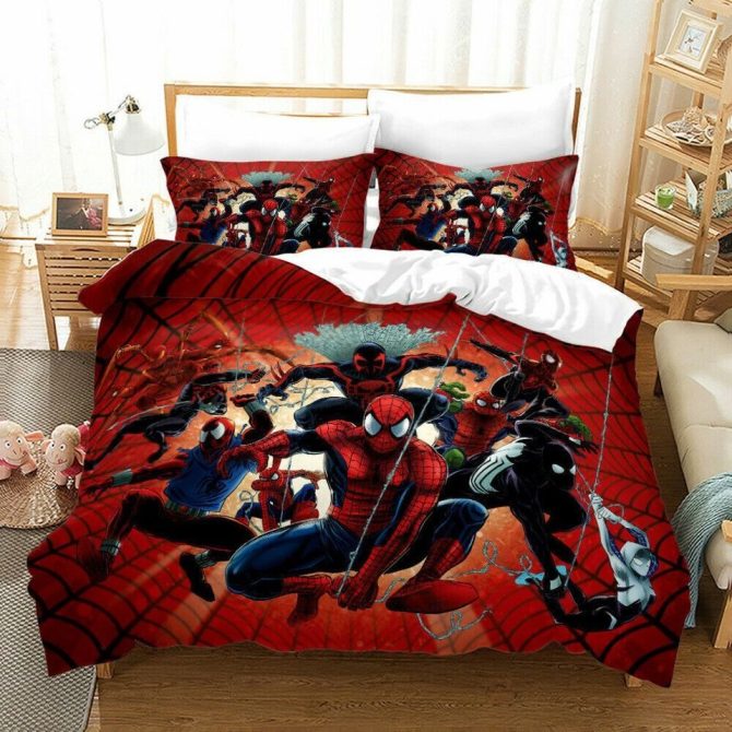 Ultimate Spider Hero Bedding Set – Cozy 3-Piece Quilt Cover For Kids & Fans
