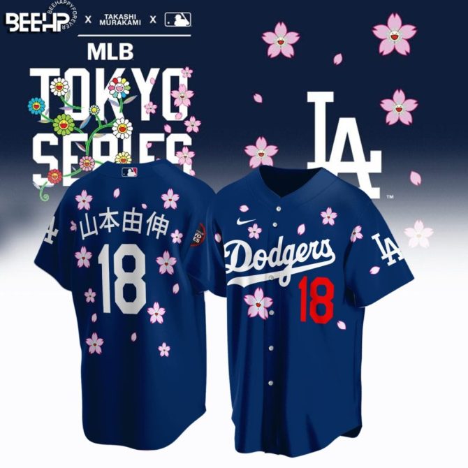 Limited Edition Dodgers Jersey - Tokyo Series Sakura Design - Mlb Authentic Apparel