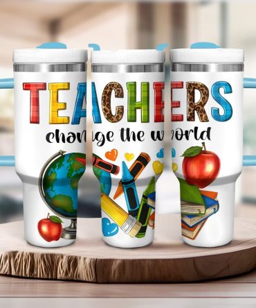 Colorful Teacher Travel Mug - Inspire & Hydrate On-The-Go , Perfect Teacher Gift!
