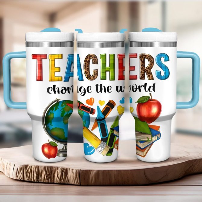 Colorful Teacher Travel Mug - Inspire & Hydrate On-The-Go , Perfect Teacher Gift!