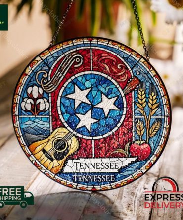 Stunning Tennessee Stained Glass Sun Catcher - Express Delivery!