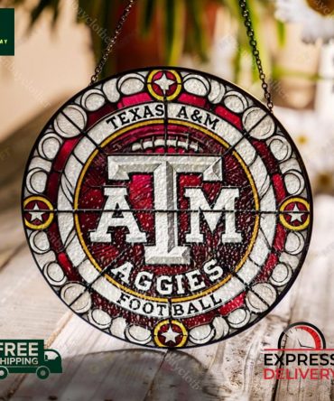 Texas A&M Aggies Stained Glass Ornament - Perfect Gift For Football Fans - Free Shipping!