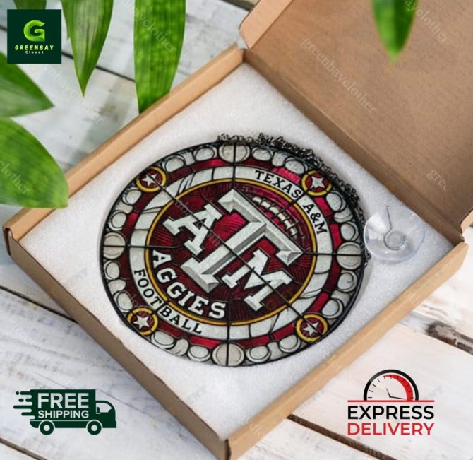 Texas A&M Aggies Stained Glass Ornament - Perfect Gift For Football Fans - Free Shipping! - Image 5