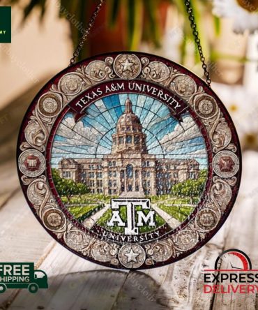 Texas A&M University Stained Glass Ornament - Free Shipping & Express Delivery!