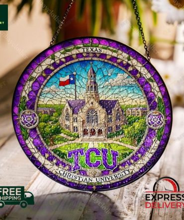 Stunning Tcu Stained Glass Suncatcher – Perfect Gift For Texas Christian University Fans – Free Shipping!