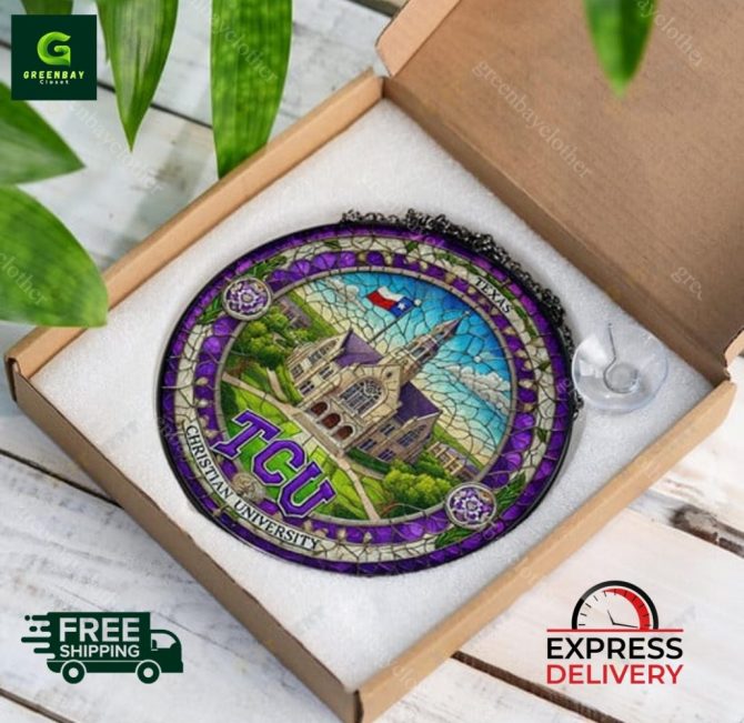 Stunning Tcu Stained Glass Suncatcher – Perfect Gift For Texas Christian University Fans – Free Shipping! - Image 5