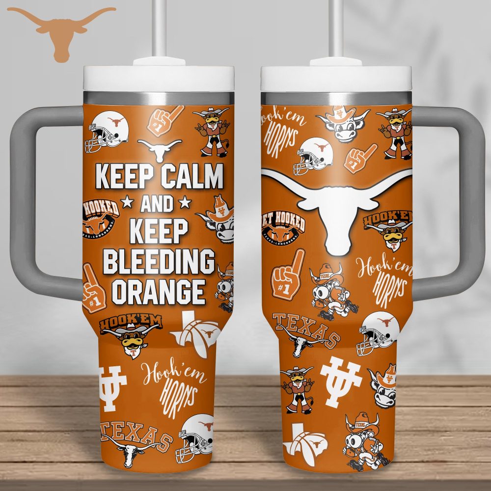 Keep Calm & Hook 'Em: Texas Longhorns Insulated Travel Mug - Show Your Team Spirit!