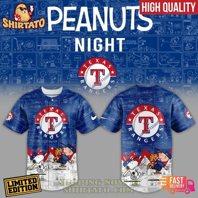 Limited Edition Peanuts Night Texas Rangers Shirt - High Quality & Fast Delivery