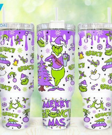 Christmas Grinch Tumbler Cup With Handle & Straw – Festive 20Oz Insulated Travel Mug For Holiday Cheer