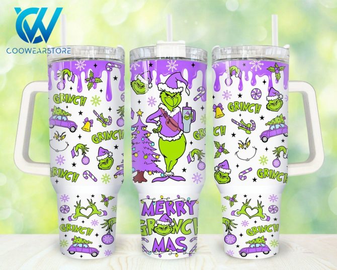 Christmas Grinch Tumbler Cup With Handle & Straw – Festive 20Oz Insulated Travel Mug For Holiday Cheer