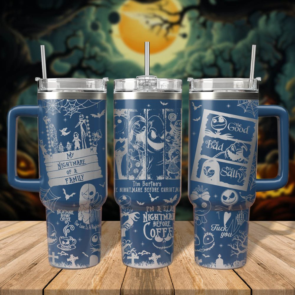 Nightmare Before Coffee Tumbler – Spooky Insulated Travel Mug For Fans, 20Oz – Perfect Gift!