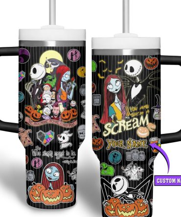 Personalized Nightmare Before Christmas Tumbler - Add Your Name To Spooky Halloween Design