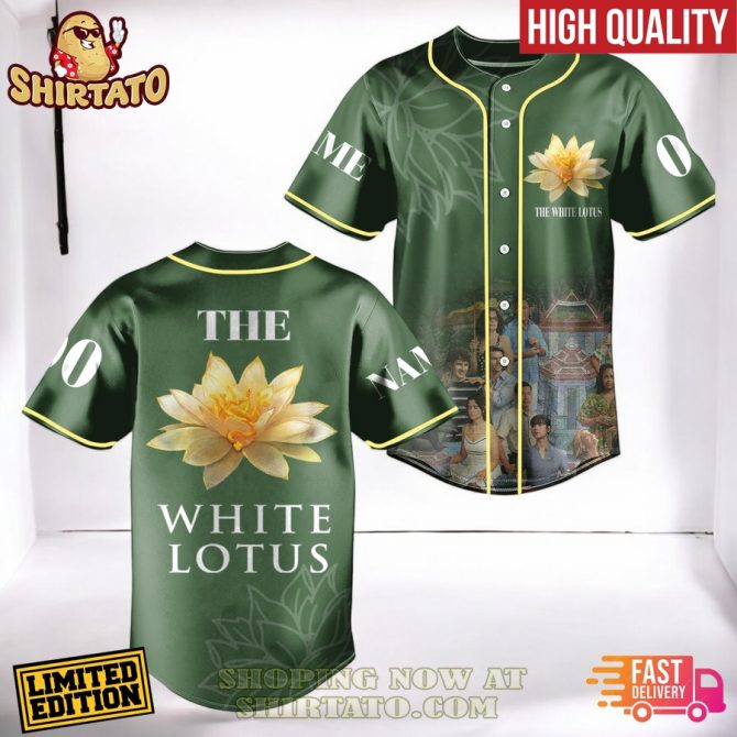 Limited Edition White Lotus Baseball Jersey - Custom Name & Number, Fast Delivery!