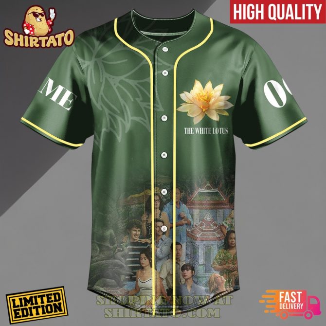 Limited Edition White Lotus Baseball Jersey - Custom Name & Number, Fast Delivery! - Image 2