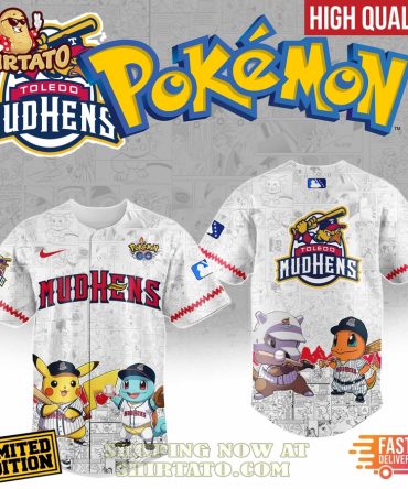 Limited Edition Pokémon X Toledo Mud Hens Baseball Jersey - Fast Delivery!