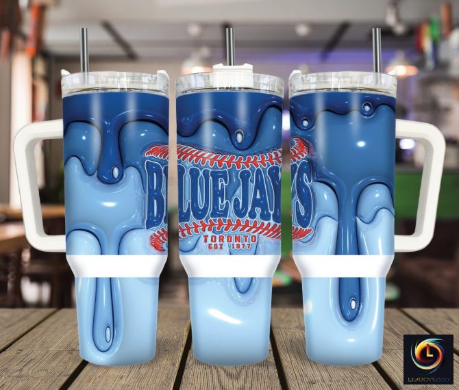 Blue Jays Insulated Tumbler With Handle - 20Oz Stainless Steel, Spill-Proof Lid, Perfect For Hot & Cold Drinks