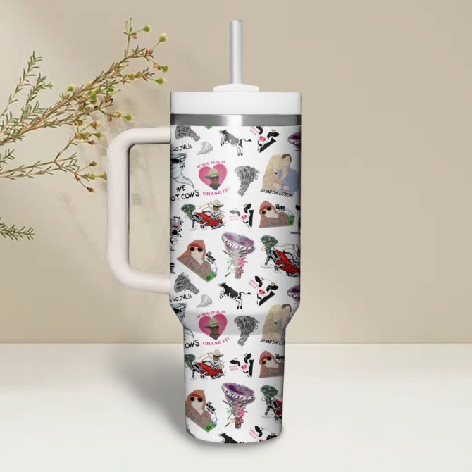 Fun Twist Design Tumbler With Handle & Straw - Perfect For On-The-Go Drinks! - Image 3
