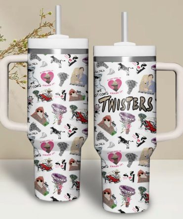 Fun Twist Design Tumbler With Handle & Straw - Perfect For On-The-Go Drinks!
