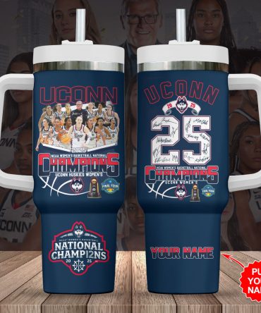 Custom Uconn 2025 Women'S Basketball Champions Tumbler – Add Your Name!