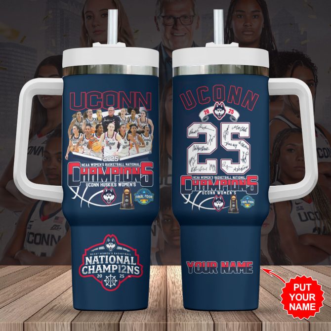 Custom Uconn 2025 Women'S Basketball Champions Tumbler – Add Your Name!