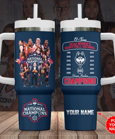 Custom 2025 Ncaa Women'S Basketball Champion Tumbler - Personalized Name, 12-Time Winners Gift