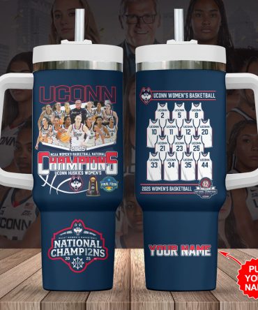 Custom Uconn Women'S Basketball 2025 National Champions Tumbler - Add Your Name!