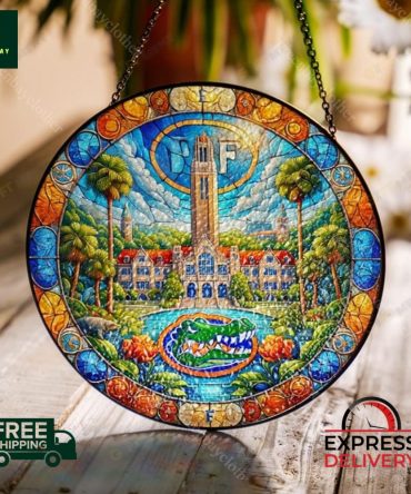 Vibrant Stained Glass Sun Catcher With Scenic Design - Free & Fast Shipping!