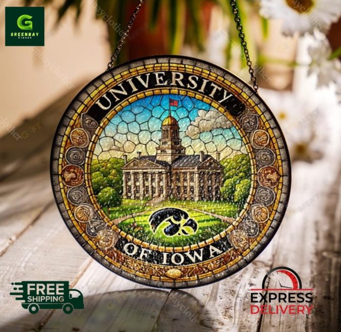 University Of Iowa Stained Glass Suncatcher - Free Shipping & Express Delivery