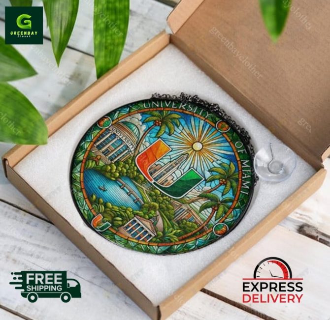 University Of Miami Stained Glass Suncatcher – Vibrant Home Decor With Free Shipping! - Image 5