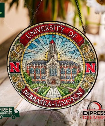 University Of Nebraska-Lincoln Stained Glass Sun Catcher - Unique Decor With Free Shipping & Express Delivery