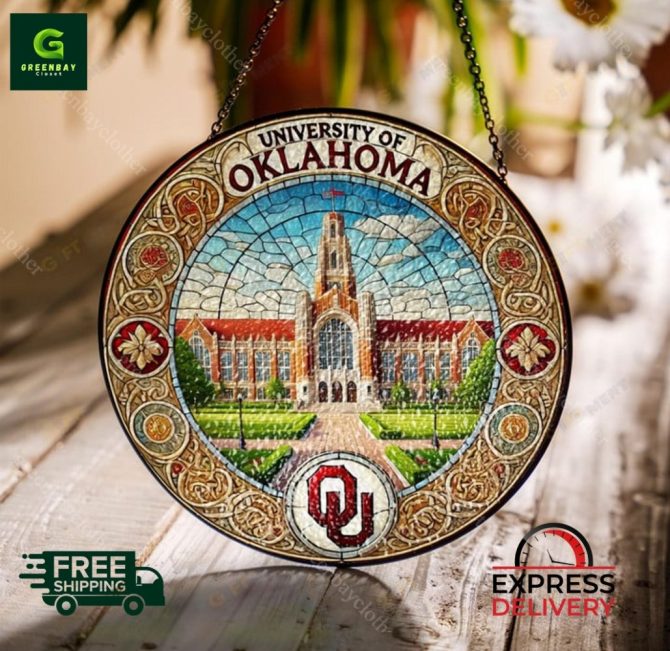University Of Oklahoma Stained Glass Suncatcher – Free Shipping & Express Delivery