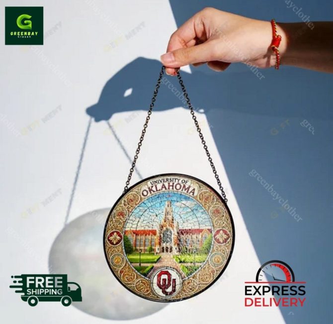 University Of Oklahoma Stained Glass Suncatcher – Free Shipping & Express Delivery - Image 2