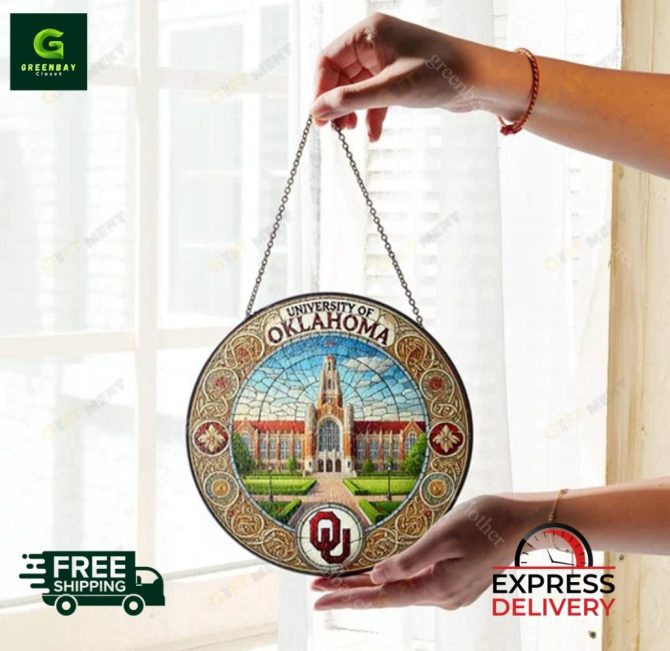 University Of Oklahoma Stained Glass Suncatcher – Free Shipping & Express Delivery - Image 3