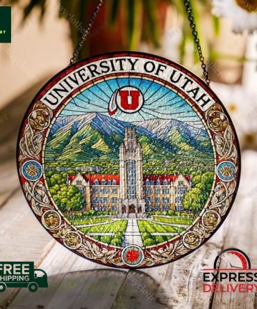 Stunning University Of Utah Stained Glass Window Hanging - Free Shipping & Express Delivery!