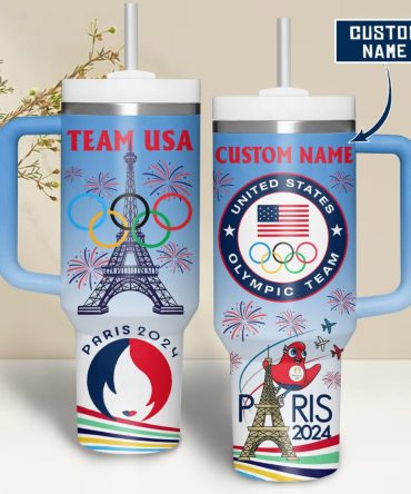 Customizable Team Usa Paris 2024 Olympic Tumbler With Handle – Show Your Support!