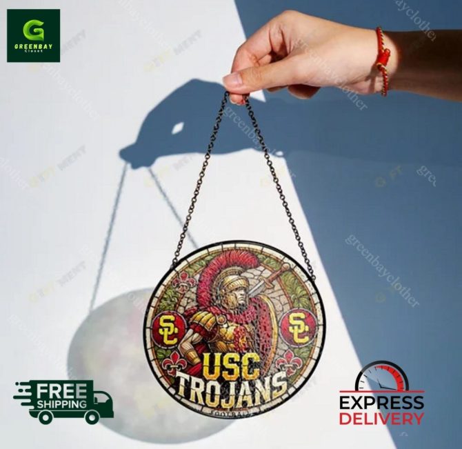 Usc Trojans Stained Glass Wall Art - Vibrant Decor For Fans , Free & Express Shipping! - Image 2