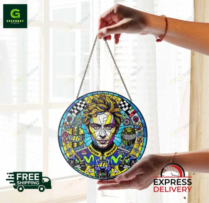 Valentino Rossi Stained Glass Art - Colorful Motogp Tribute - Free Shipping! - Image 2